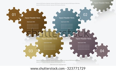 Modern gear infographics options banner. Vector illustration. can be used for workflow layout, diagram, number options, web design.