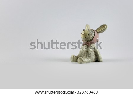 rabbit looking up. Decoration, hope, wish, thinking idea background concept wallpaper