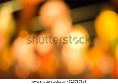 blurred image of yee peng festival decoration with lantern, thailand