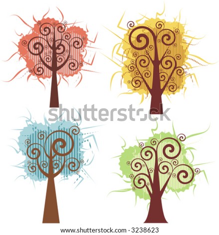 Vector fancy tree designs. Check my portfolio for more of this series as well as thousands of other great vector items.