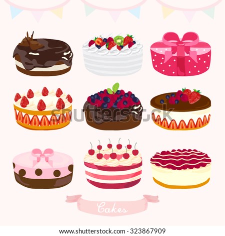 Cakes Vector Design Illustration