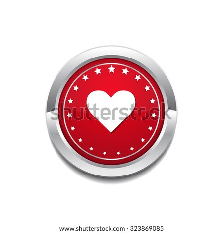 Heart Circular Red Vector Web Button Icon