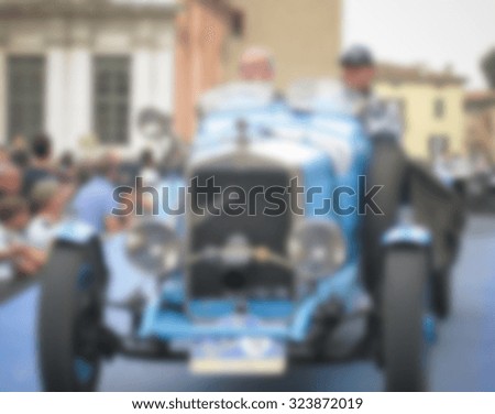 Vintage cars background. Intentionally blurred post production.