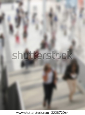 Commuters crowd generic background. Intentionally blurred post production.