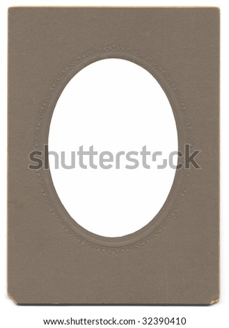 Vintage gray oval vertical photo frame