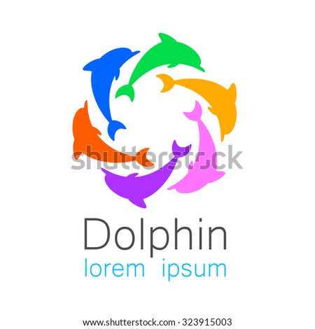 Dolphin. Design template for company logo. Corporate Identity.