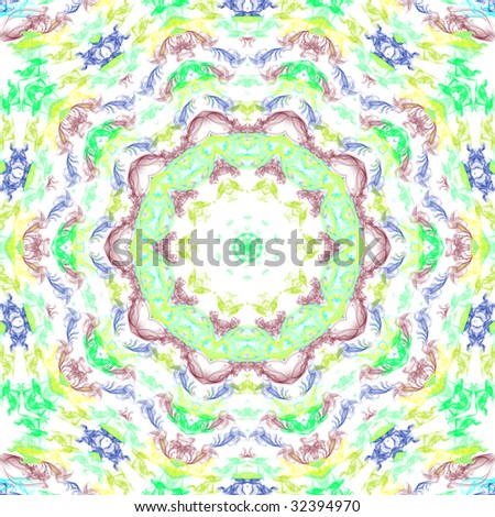 Color image with  generated symmetrical rotation