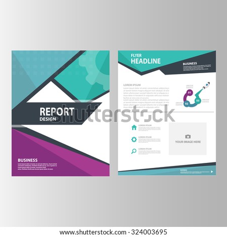 Blue purple green Abstract annual report brochure flyer template layout design a4 size for marketing advertising publication magazine