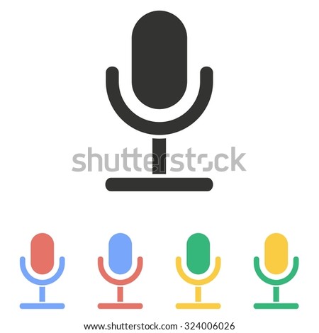 Microphone  icon  on white background. Vector illustration.