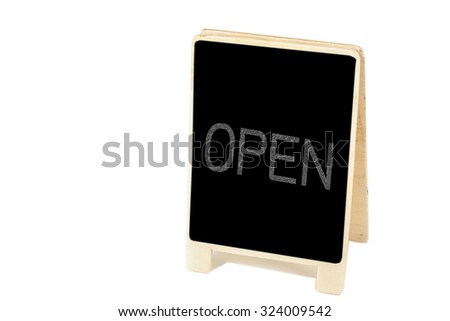 blank blackboard for fill text open ,isolated on white.