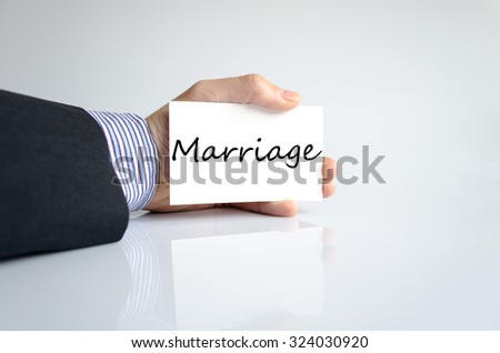 Marriage text concept isolated over white background
