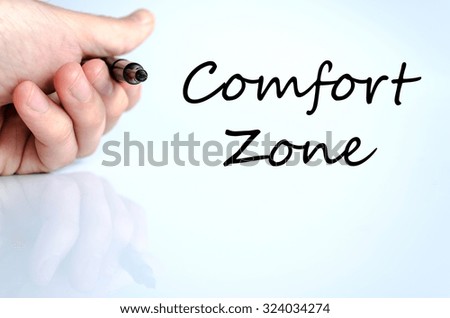 Comfort zone text concept isolated over white background