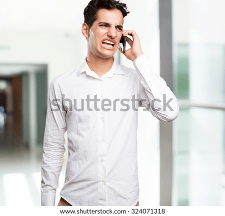 angry man at telephone