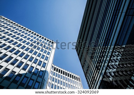 Modern office building tower in financial district