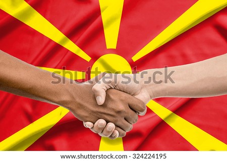 republic of macedonia flag on soft and smooth silk texture