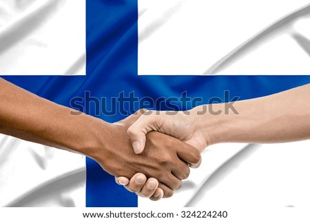 finland flag on soft and smooth silk texture
