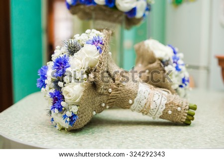 beautiful wedding bouquet the bride and bridesmaids 