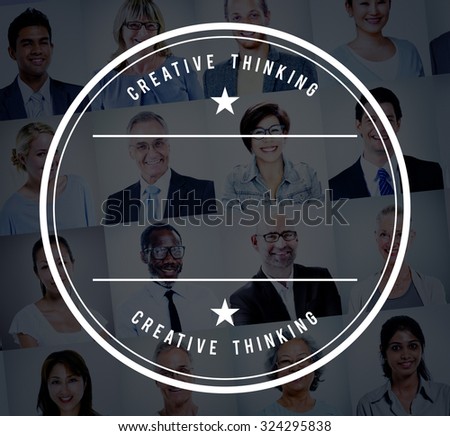 Creative Thinking Banner Badge Concept