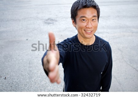 Portrait of an interesting asian man with an honest face