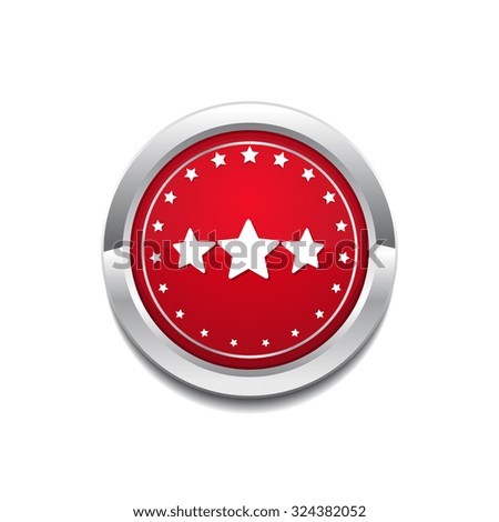 3 Star Red Vector Icon Button