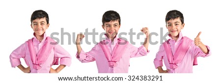 Lucky boy over white background  