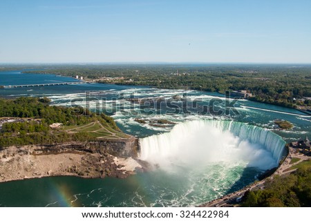 Aerial view of the Niagara Falls. 