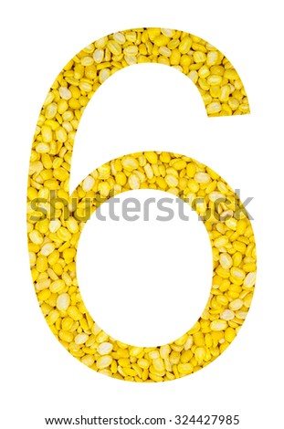 yellow bean alphabet with white background