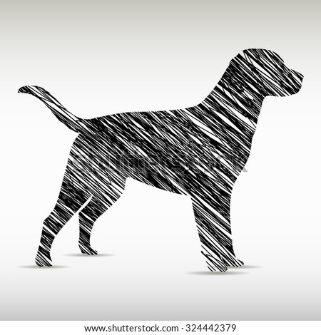 Stylized dog logo design. Artistic animal silhouette