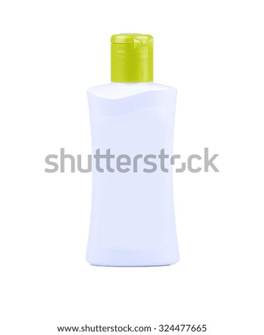 Shampoo, Bath Or Lotion Plastic Bottle On White Background 
