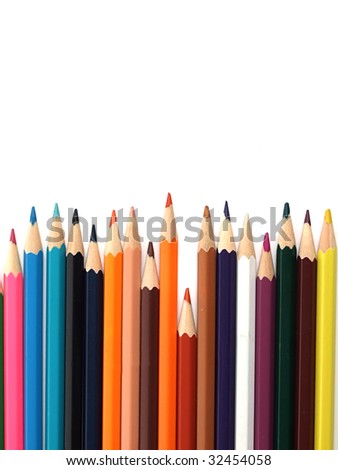 Colored pencils over white
