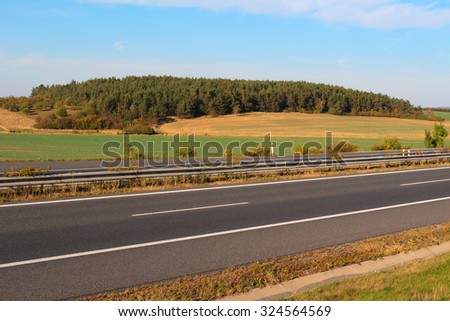 Highway with four lanes. Transportation concept.