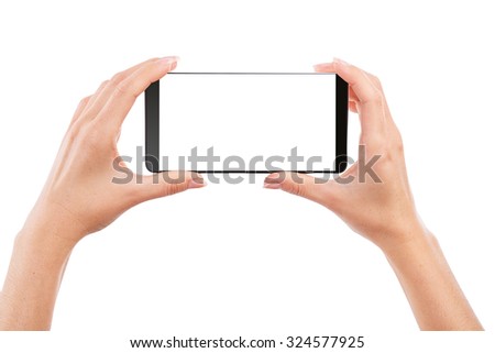 hand smartphone Isolated on white background Clipping Path