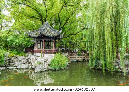 Traditional Chinese private garden - Yu Yuan, Shanghai, China Royalty-Free Stock Photo #324632537