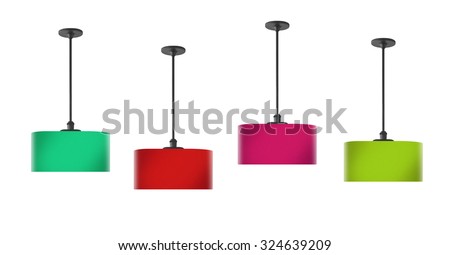 Set of modern hanging ceiling lamps Royalty-Free Stock Photo #324639209