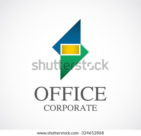 Geometric rectangle connection abstract vector and logo design or template business unity icon of support company symbol concept
