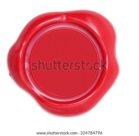 Red wax seal with blank seal area.