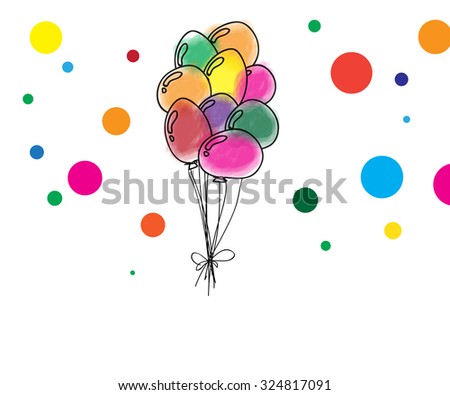 doodle hand drawn balloons. Vector illustration
