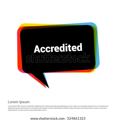 accredited 3d realistic Black speech bubble. vector illustration