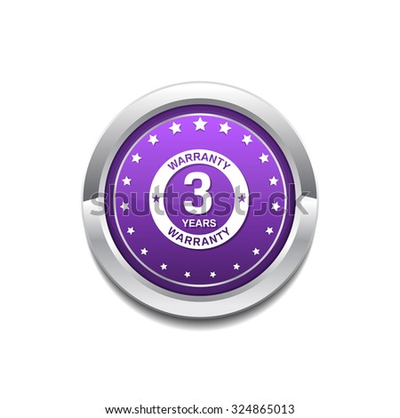 3 Years Warranty Purple Vector Icon Button
