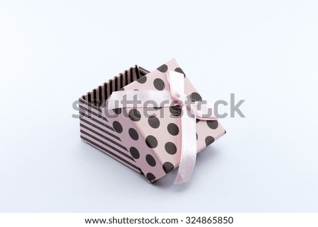 Pink gift box is opened isolated on white background., christmas gifts