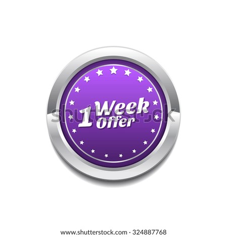 1 Week Offer Purple Vector Icon Button