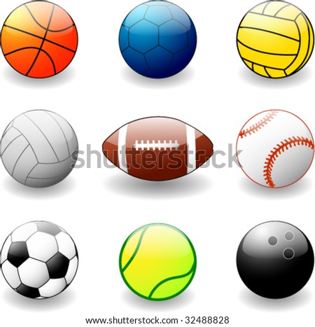 collection of sport balls - vector illustration