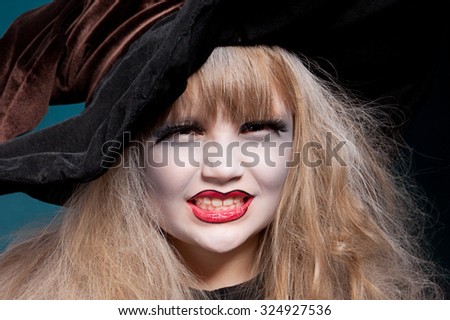 portrait of a young  witch. Halloween