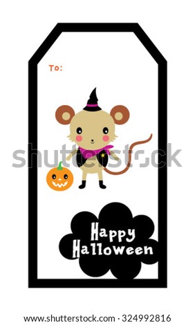 cute mouse halloween tag