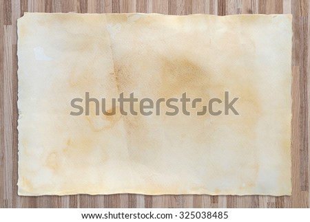 Old paper on wood texture background with clipping path.