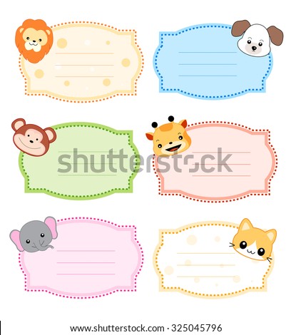 Colorful Kids Name s Labels With Cute Royalty Free Stock Vector Avopix Com