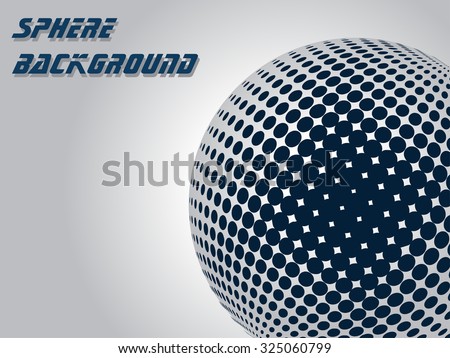 Halftone sphere. Halftone background. Vector illustration.