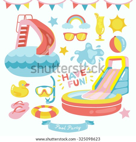 Pool Party Vector Design Illustration