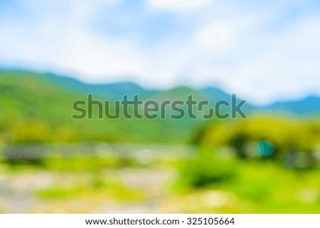 Abstract beautiful blur mountain and river background