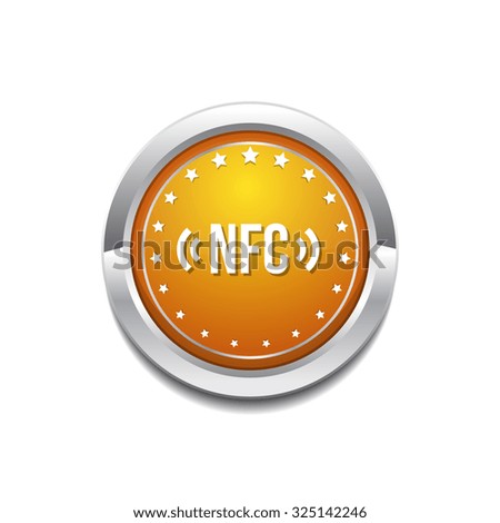 NFC Sign Yellow Vector Icon Button